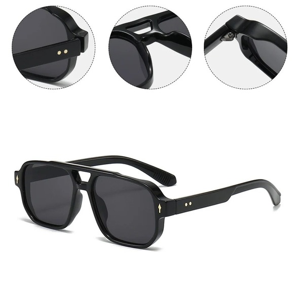 Trendy Black Aviator Sunglasses Women Square Frame Oversized Designer Style 2026 - Picture 9 of 11